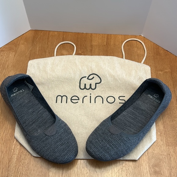 Merinos ballet flat slip-on shoe size dark gray 10 - Picture 2 of 8